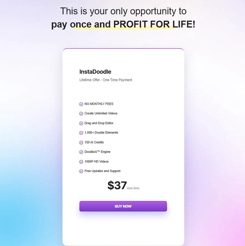 InstaDoodle Pricing Options